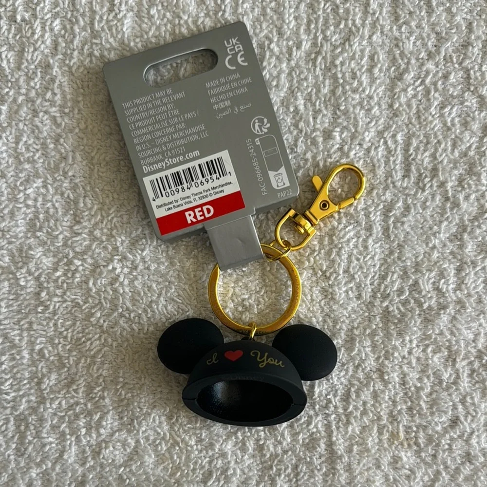Disney “I ❤️ You” Mickey Mouseketeer Ears Hat Keychain Bag Charm